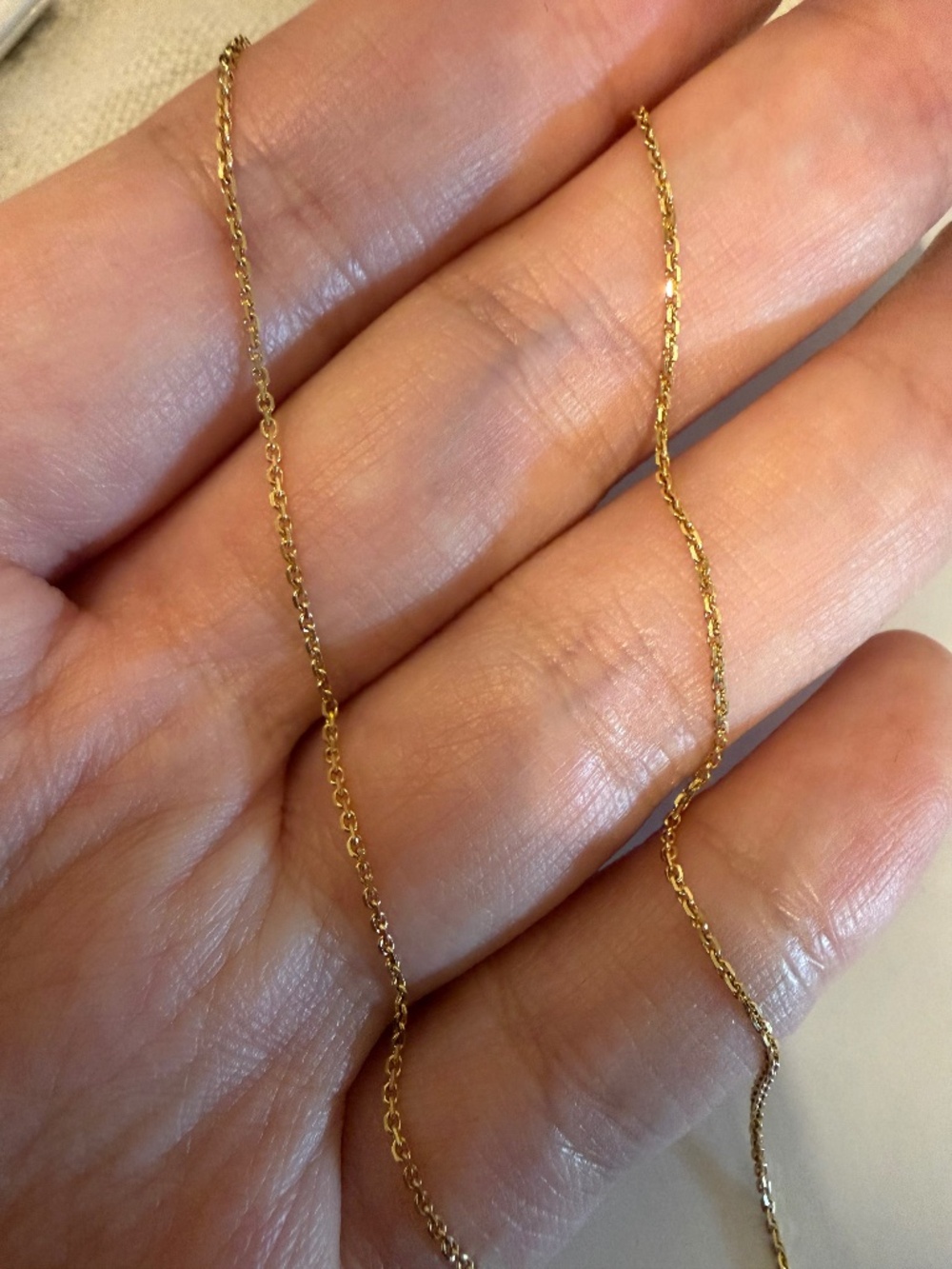 Saks Fifth Avenue 14K Yellow Gold Adjustable Cable Link Chain Necklace – New